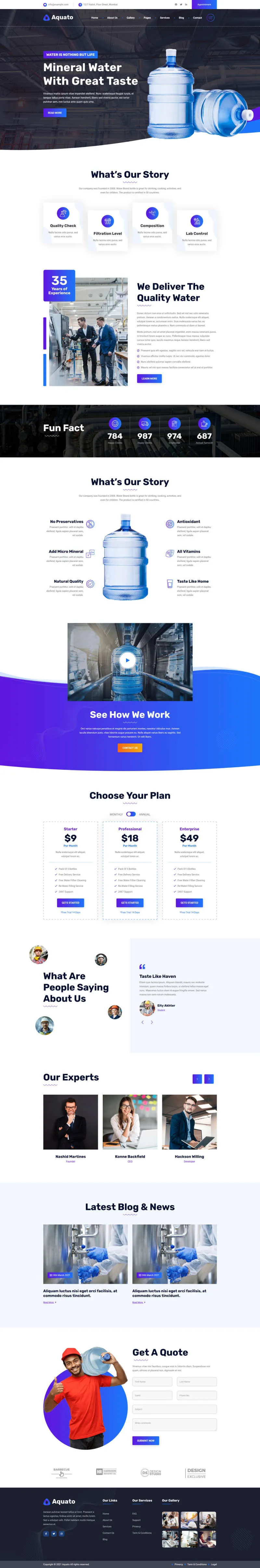 桶装水饮用水公司html模板-享梦库