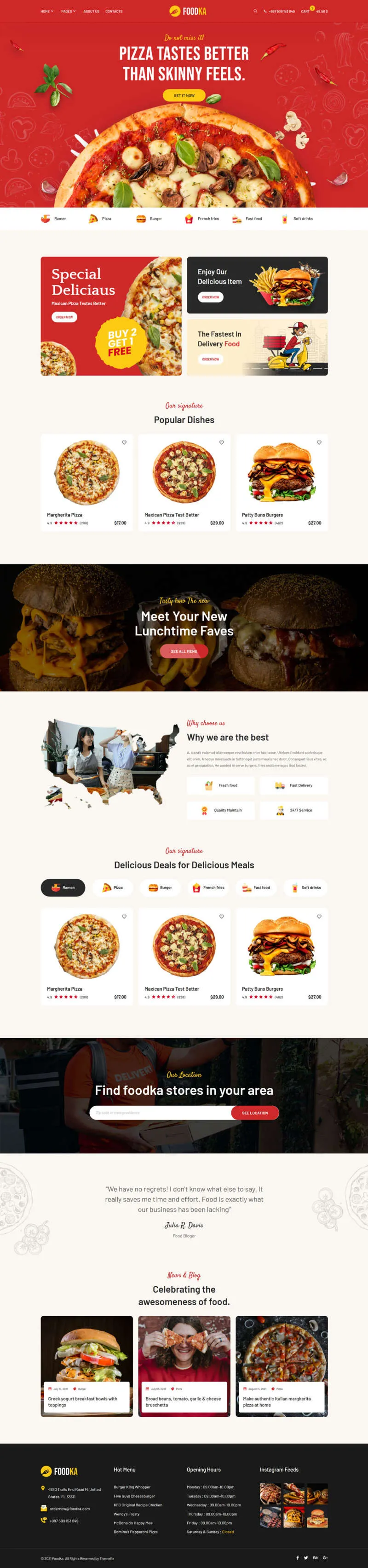 汉堡披萨企业官网HTML模板-享梦库