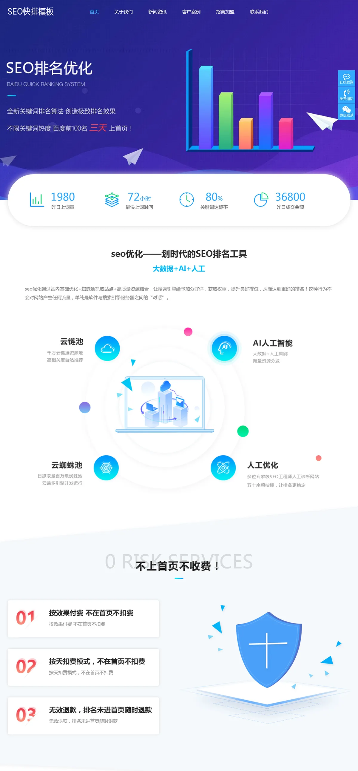 自适应SEO快排网络公司pbootcms网站模板-享梦库