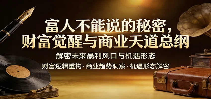 富人不能说的秘密，财富觉醒与商业天道总纲，解密未来暴利风口与机遇形态-享梦库