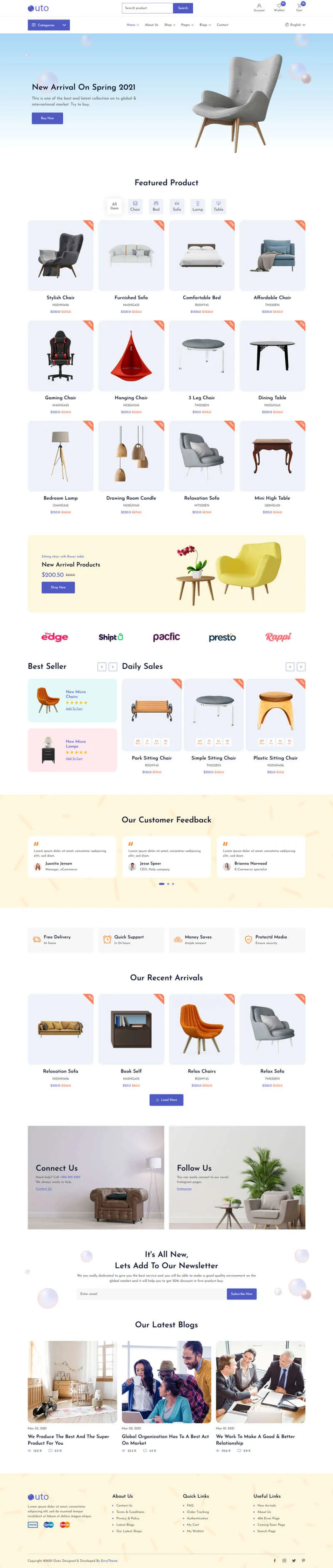 响应式家具家居桌椅沙发html网站模板-享梦库