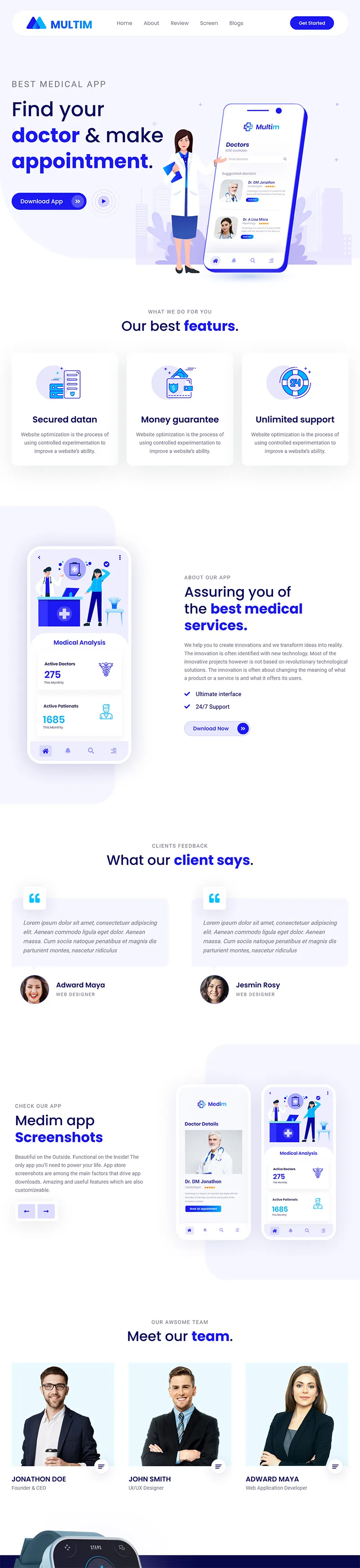 医疗APP推广落地页html模板-享梦库