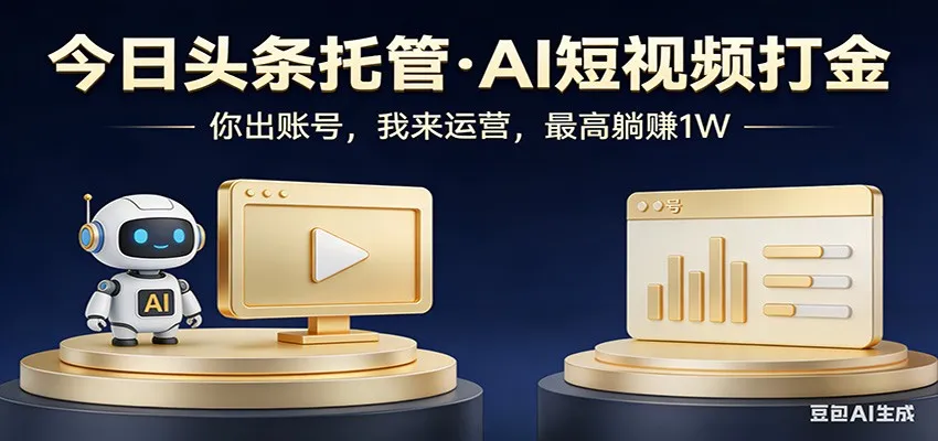 头条号AI托管,我提供作品,你提供账号,每天5分钟发布,小白躺赚3000+ - 享梦库-享梦库