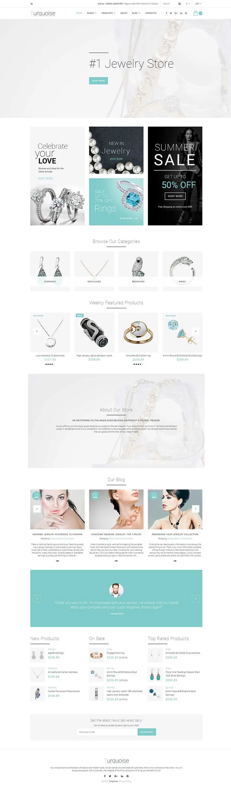 高端洁白首饰饰品珠宝网站html模板 - 享梦库-享梦库