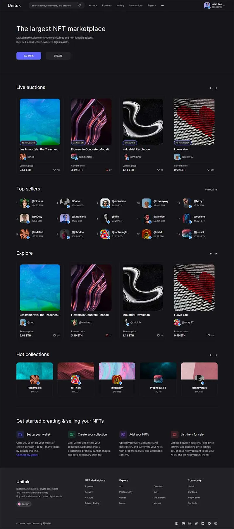 数字图片交易平台html网站模板-享梦库