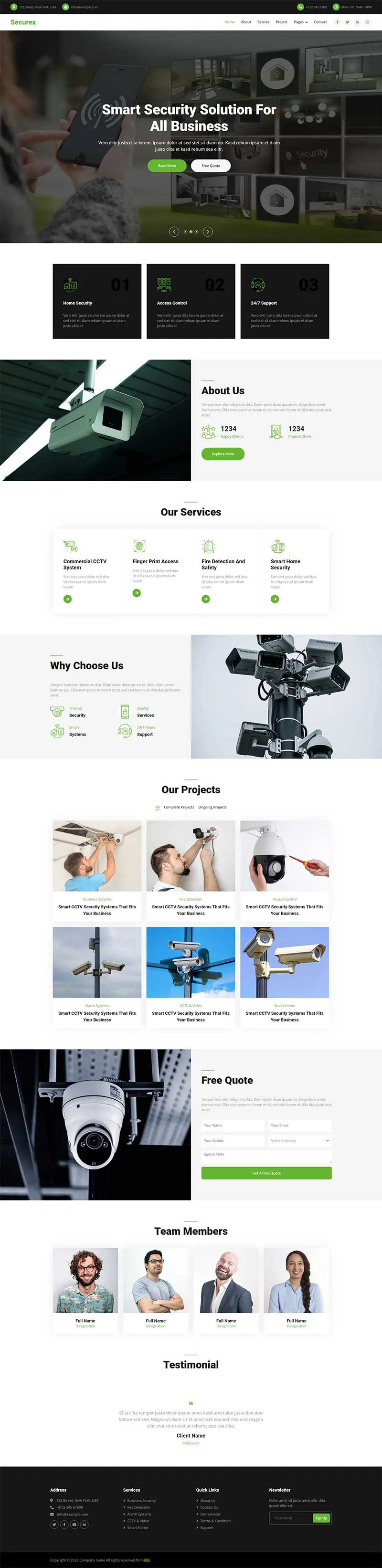 摄像头监控设备企业网站html模板-享梦库