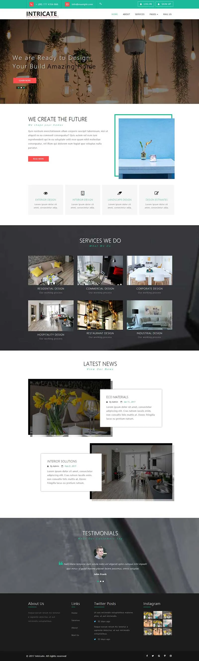 简洁美观家装设计公司html模板-享梦库