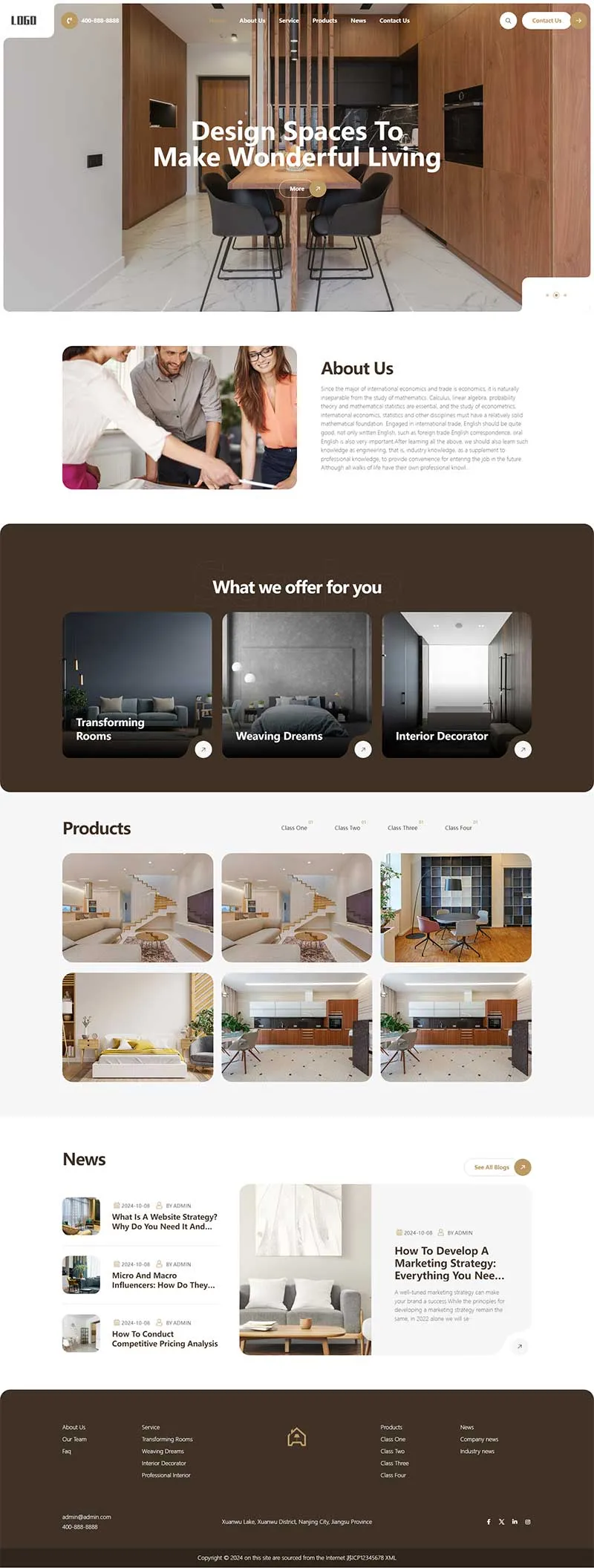 响应式家居设计英文外贸独立站模板-享梦库