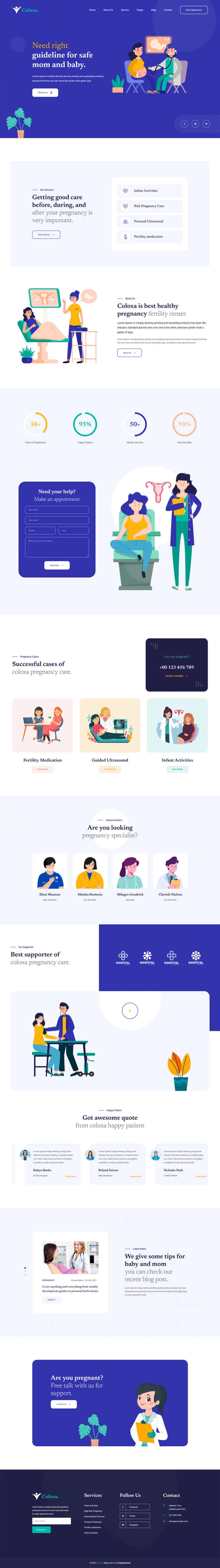 妇科产检医疗机构html网站模板 - 享梦库-享梦库