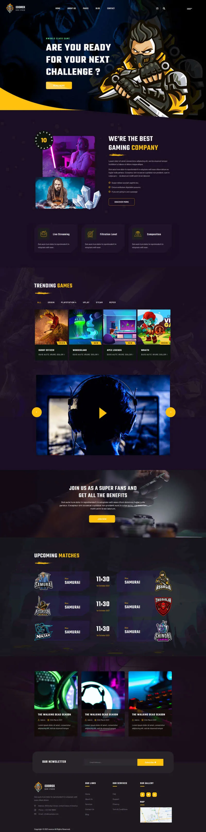 游戏电子竞技行业html5网站模板 - 享梦库-享梦库