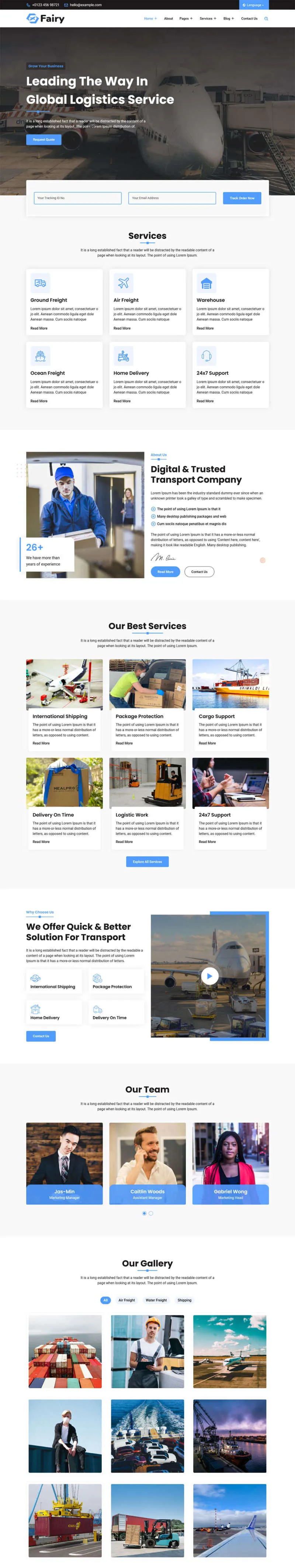 单号查询物流快递行业HTML模板-享梦库