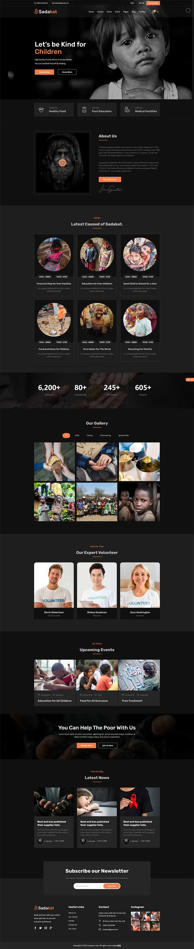慈善公益机构捐赠捐款html5网页模板-享梦库