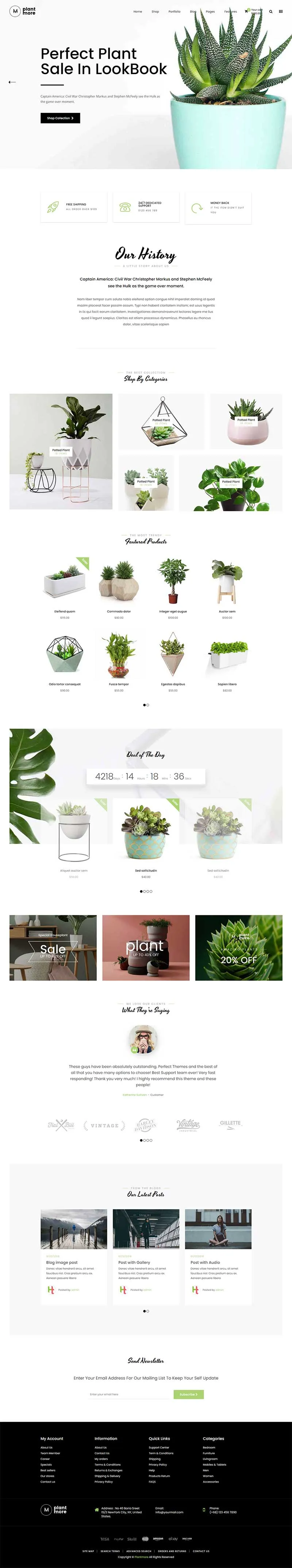 简洁优美植物花卉网站商城HTML模板 - 享梦库-享梦库