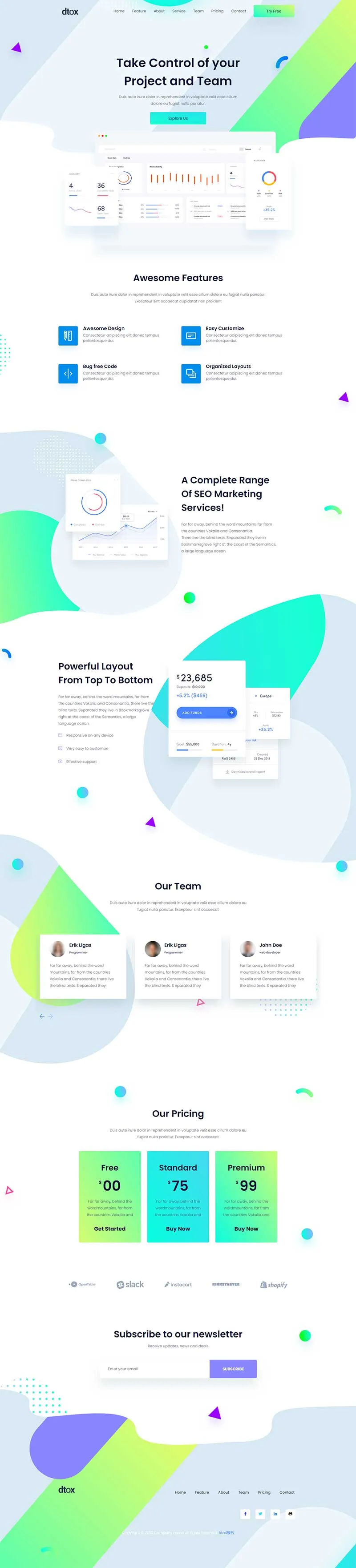 SEO网站推广数据分析营销公司网站html模板-享梦库