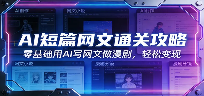AI短篇网文通关攻略：零基础用AI写网文做漫剧，轻松变现-享梦库