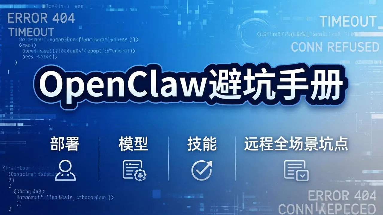 OpenClaw避坑手册：部署+模型+技能+远程全场景坑点，一次性给你说全，少走弯路-享梦库