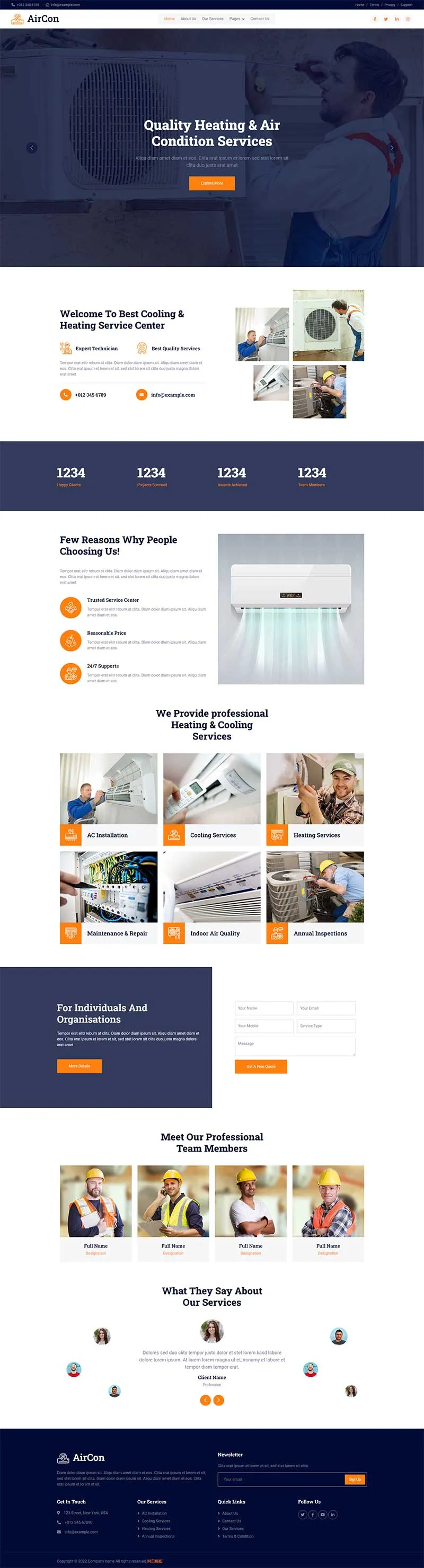 家电设备维修维护家政服务公司网站html模板-享梦库