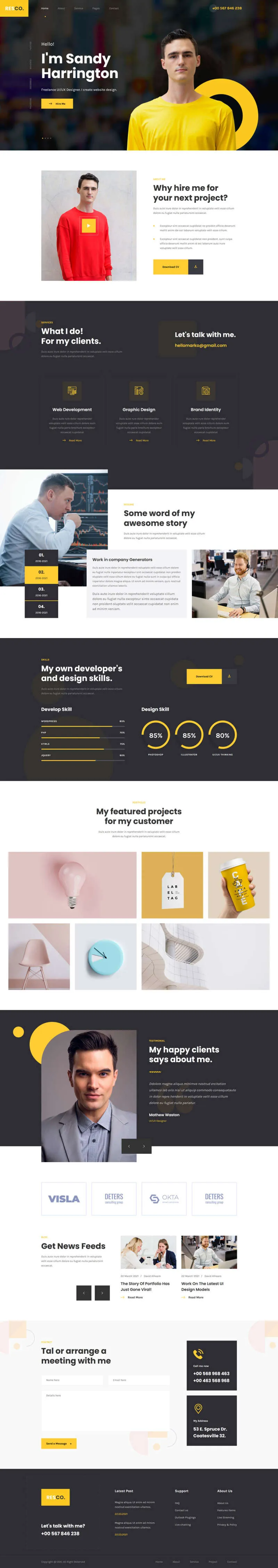 个人介绍网页版简历html模板-享梦库