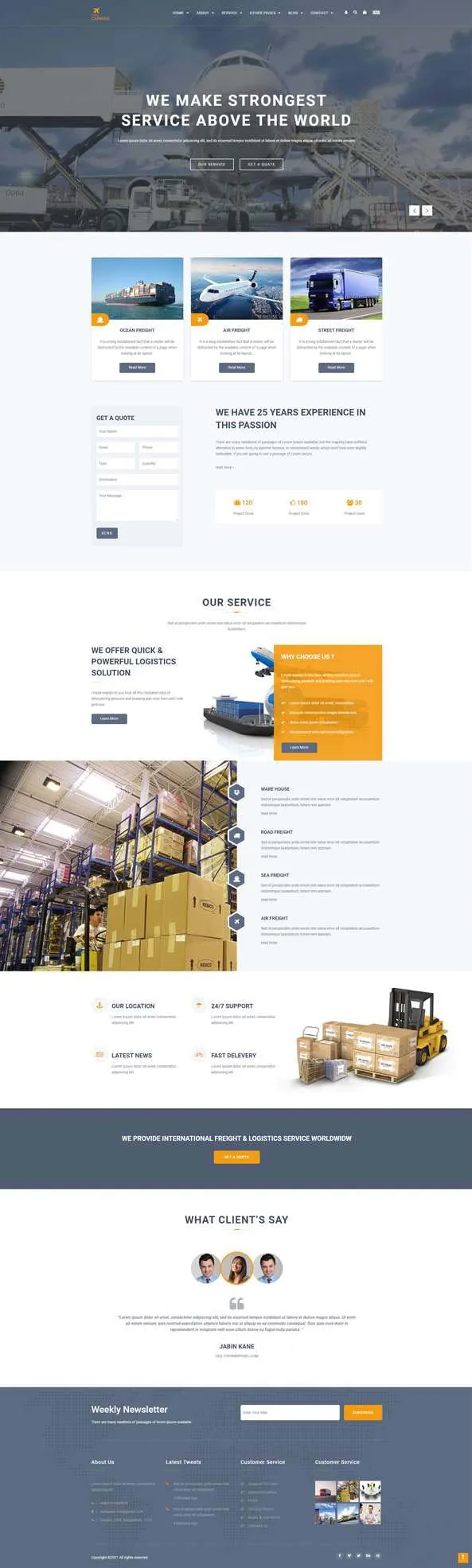 响应式物流运输海外仓html网站模板-享梦库