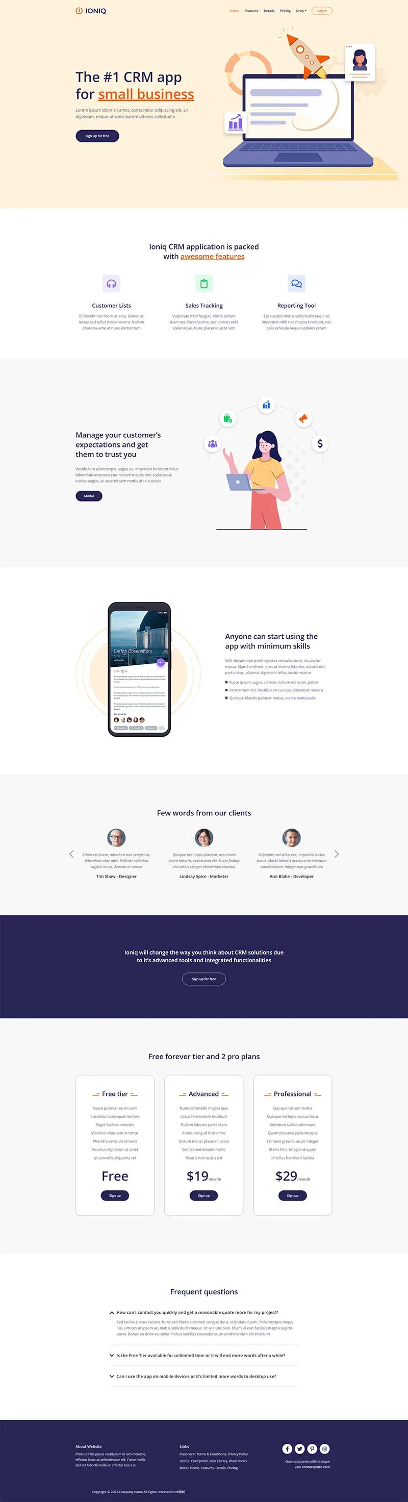 CRM客户管理系统软件销售网站html模板-享梦库