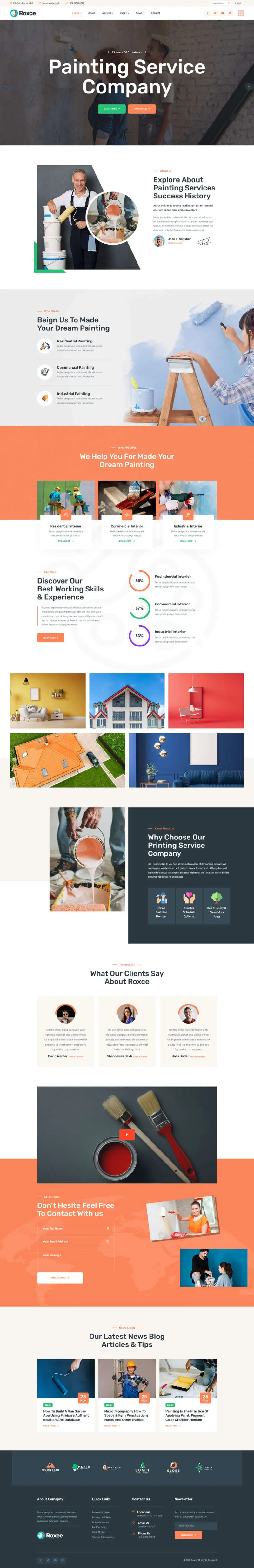 涂料油漆厂家html网站模板-享梦库