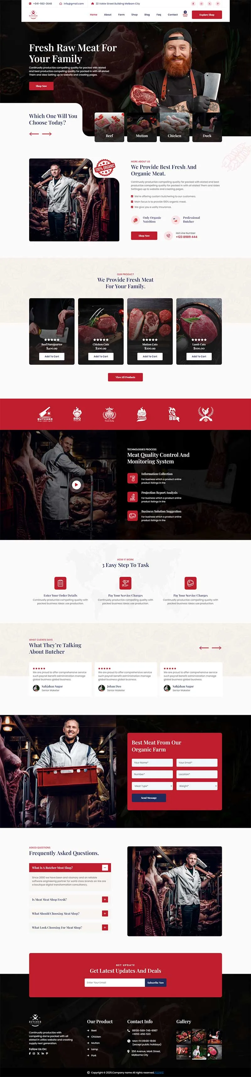 响应式有机肉食品类网页模板-享梦库