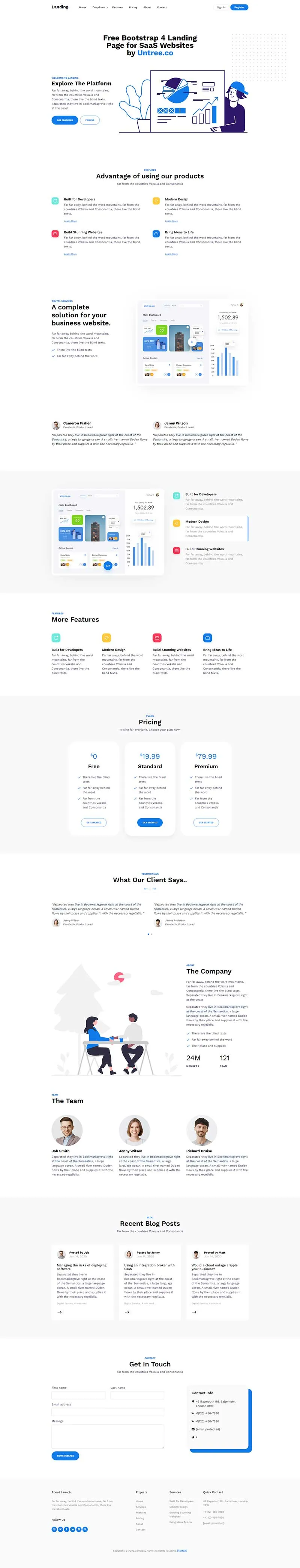 响应式带登录注册表单设计公司html模板-享梦库