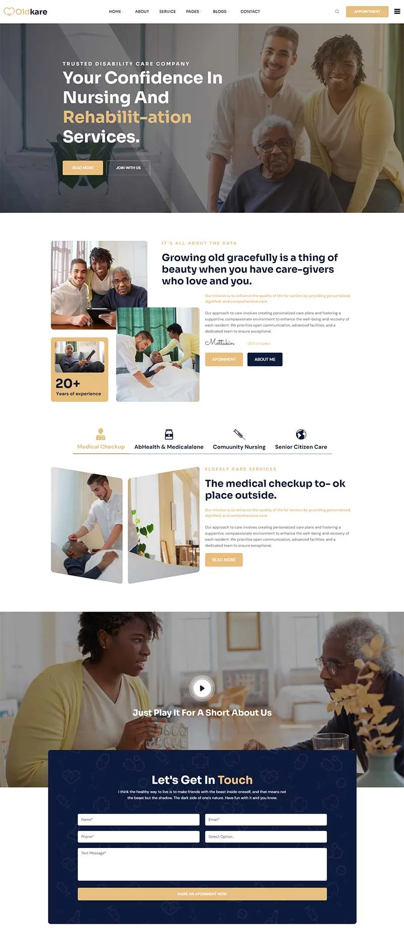 响应式康复机构养老院网页模板-享梦库