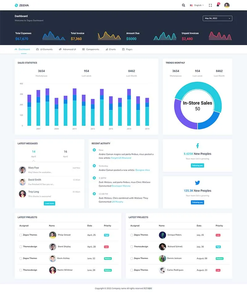 UI工具介绍网站模板 后台管理系统Bootstrap模板-享梦库