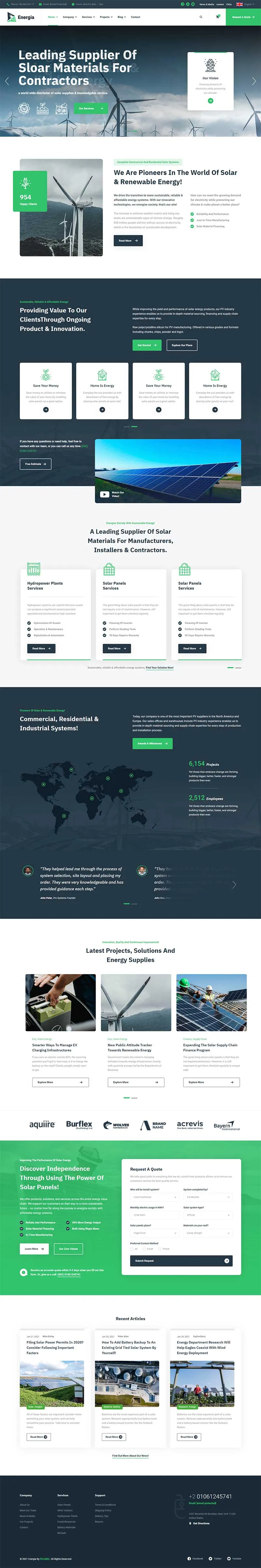 绿色新能源科技企业html模板-享梦库