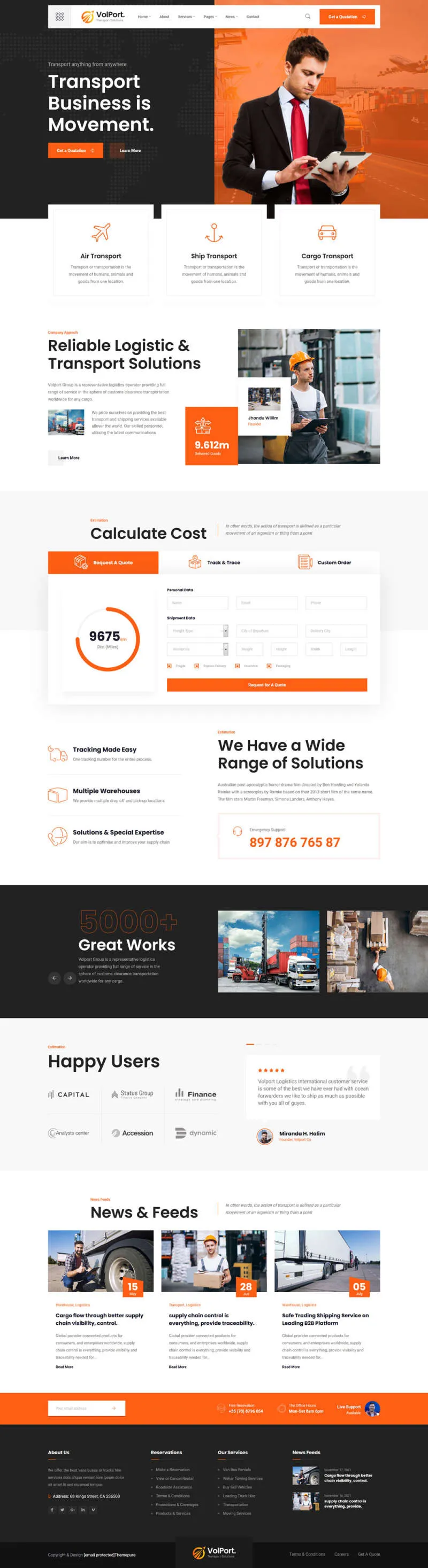 物流运输快递货运企业html网站模板-享梦库