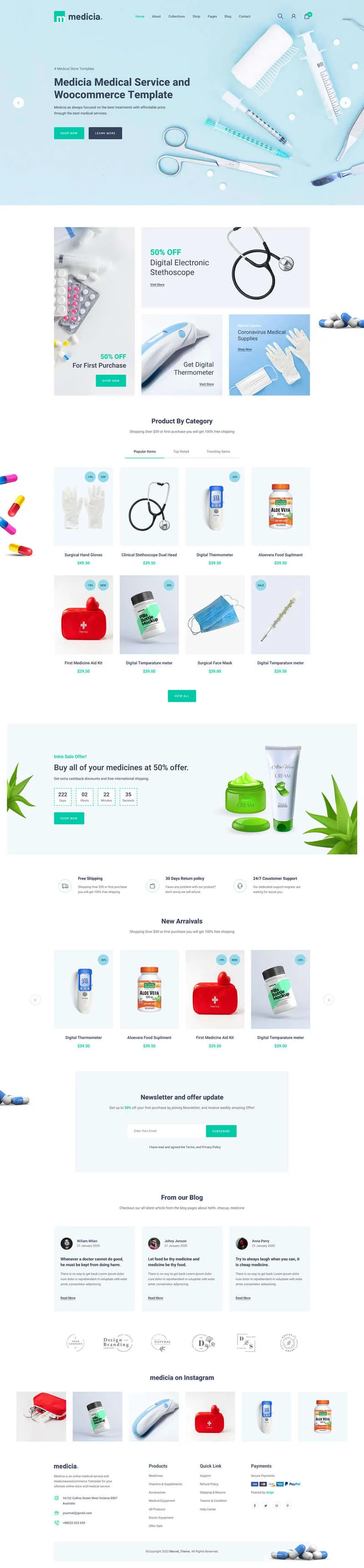 医疗保健医护用品html模板-享梦库