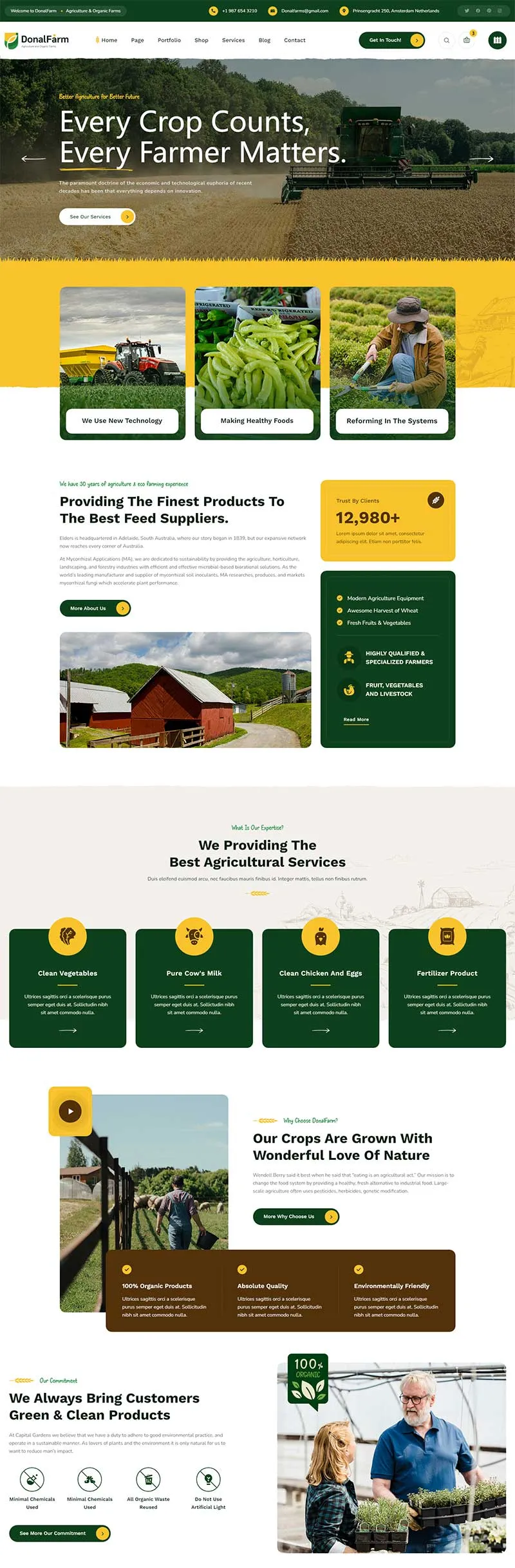 绿色响应式生态农场静态网站模板-享梦库