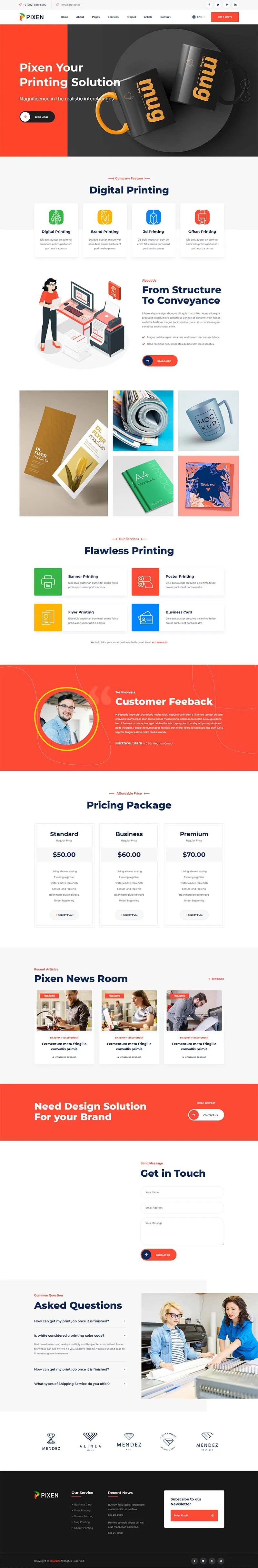 广告设计印刷平面设计公司html网站模板-享梦库