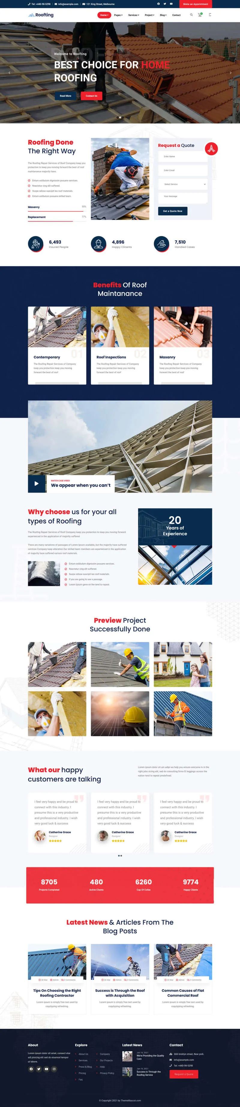 建筑工程房屋修补企业html网站模板-享梦库