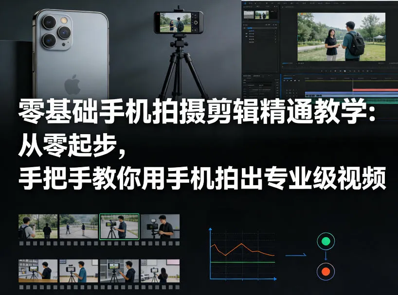 零基础手机拍摄剪辑精通教学：从零起步，手把手教你用手机拍出专业级视频-享梦库