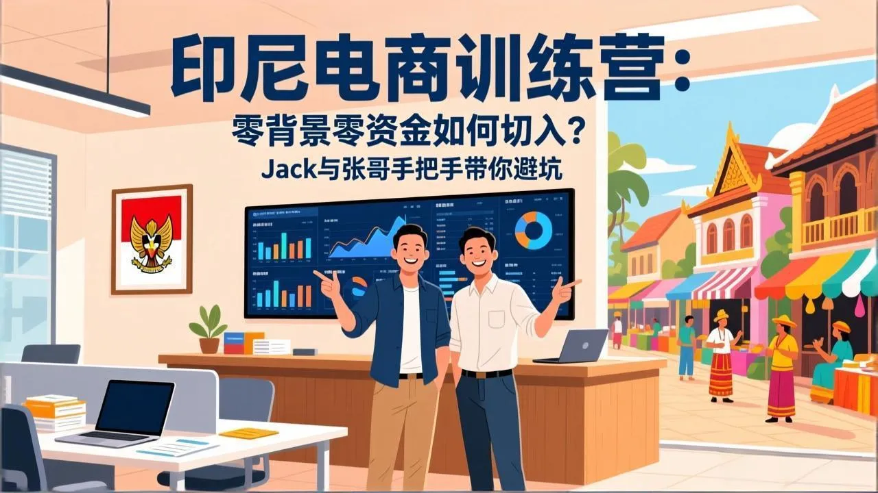 印尼电商训练营：零背景零资金如何切入？Jack与张哥手把手带你避坑-享梦库